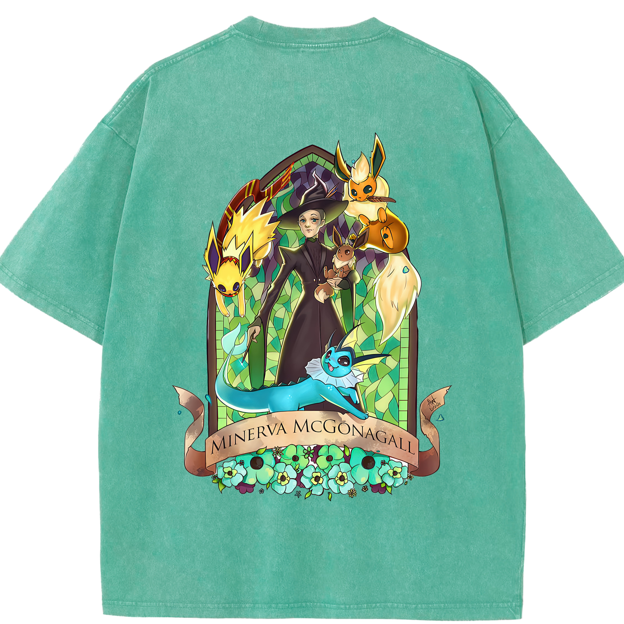 （画像用） Harry Potter ハリー・ポッターシリーズ 綿100% ヴィンテージ風 半袖Tシャツ（背面プリント）